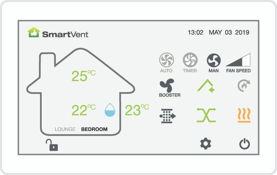 Superheat Electrical Hamilton Waikato - Heat Pump, air conditioning and ventilation Services -Smartvent Synergy2 controller image
