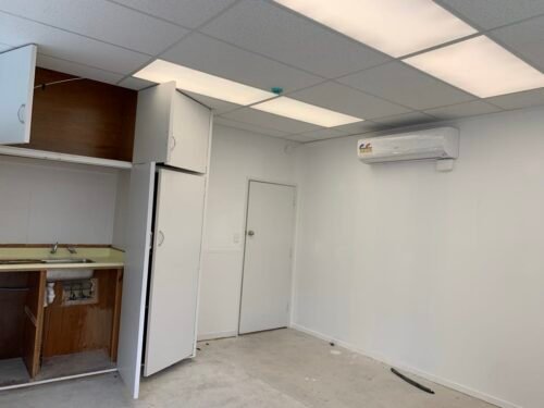 Commercial heat pump split system indoor unit in the office area
