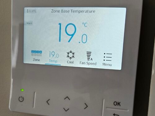Superheat Electrical Waikato - Heat Pump, air conditioning and ventilation Services - underceiling heat pump installation hitachi control pad