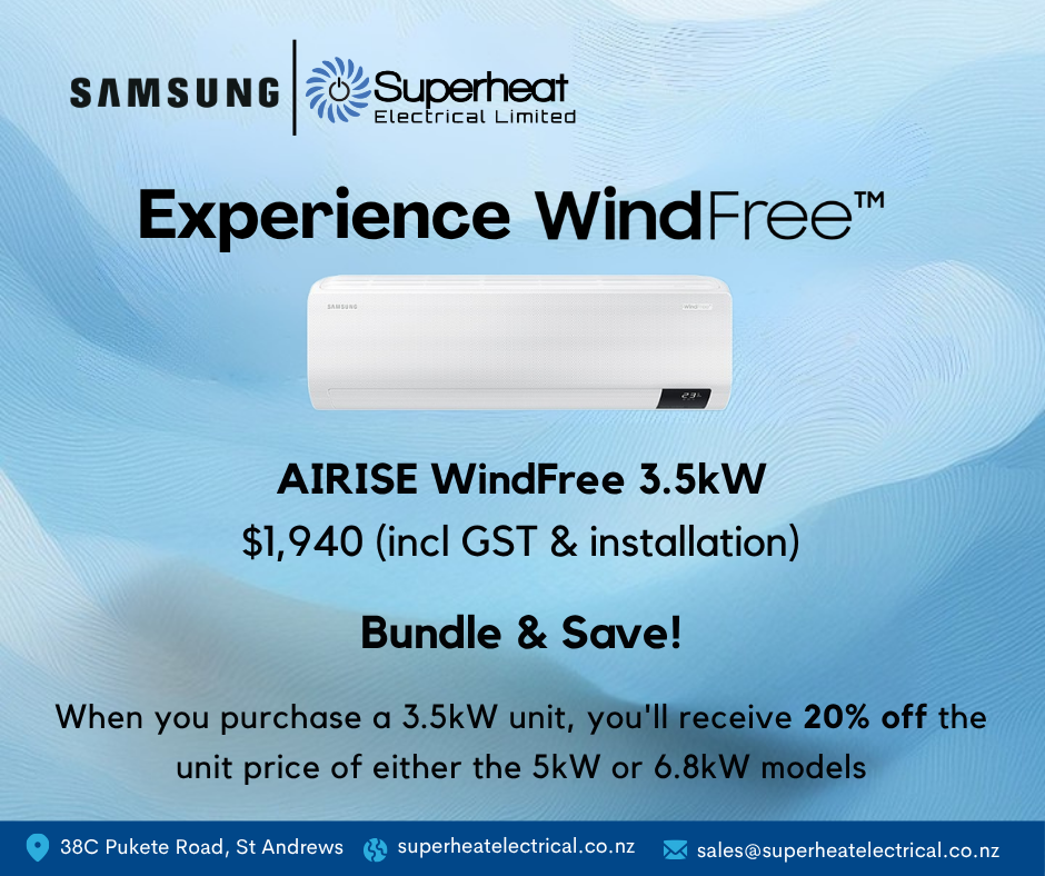 Samsung WindFree Heat Pump - Purchase a 3.5kW for a fraction of the price.