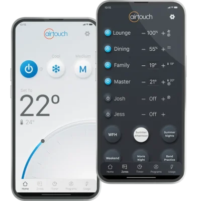 AirTouch mobile control - Superheat Electrical and Air-conditioning Ducted Zone Control